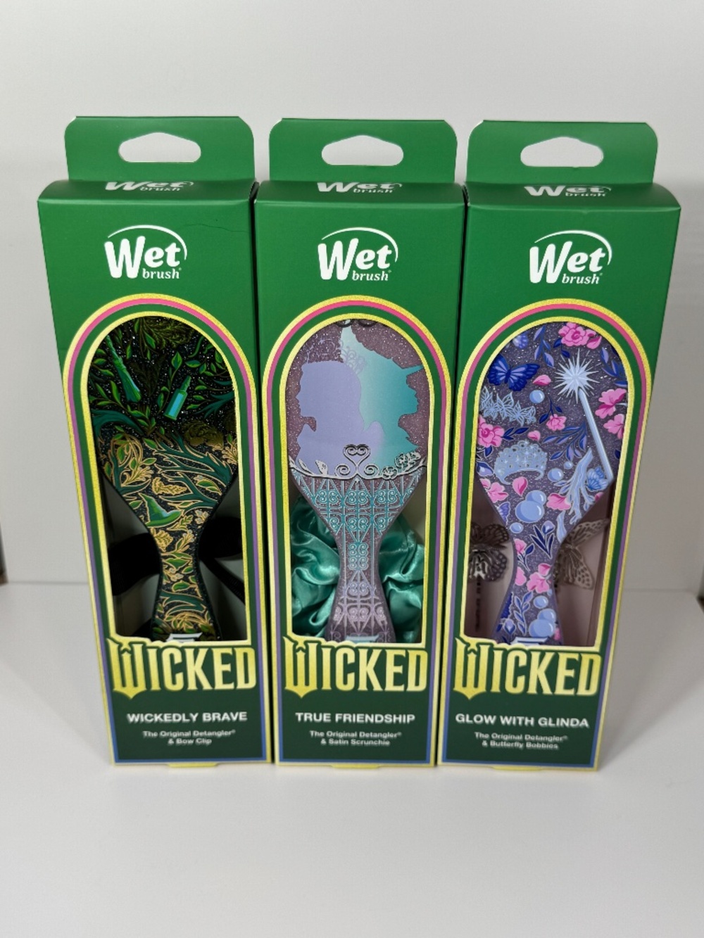 Wicked Wet Brush Full Collection In Boxes With Accessories 3 Pc Set NEW